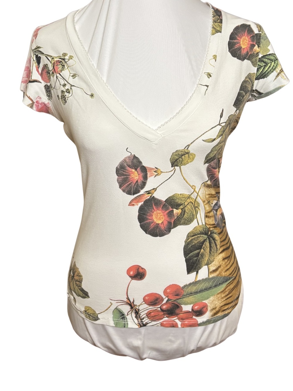 Roberto Cavalli SS2005 Floral Tiger Print Tee